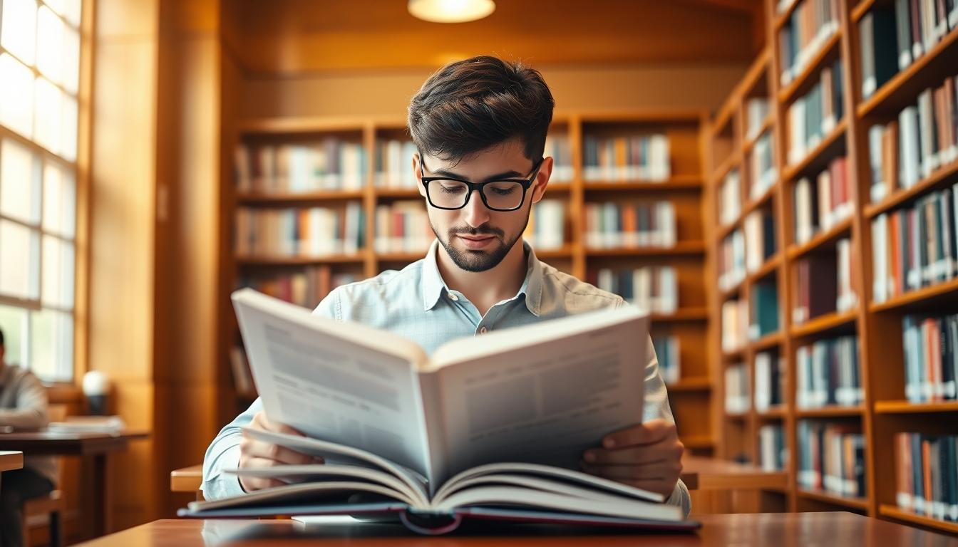 Student using learning strategies while studying