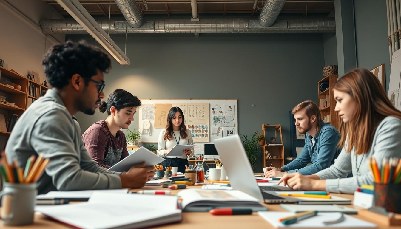 Student using a study guide to organize academic notes